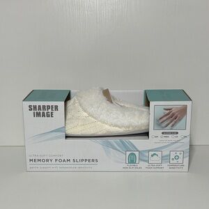 Sharper Image Cozy White Slippers NWT